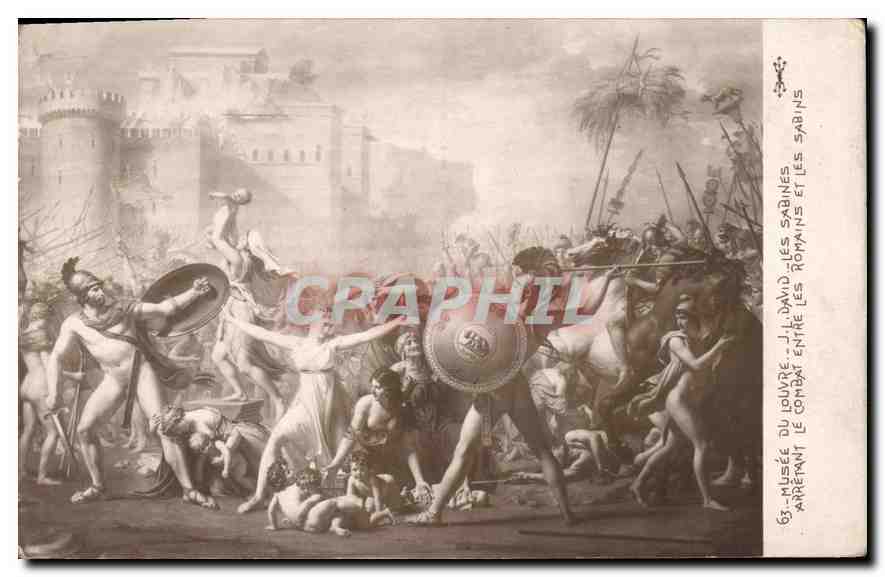 CPA Musee du Louvre J L David Les Sabines Arretant le Combat Entre les Romains et les Sabins 