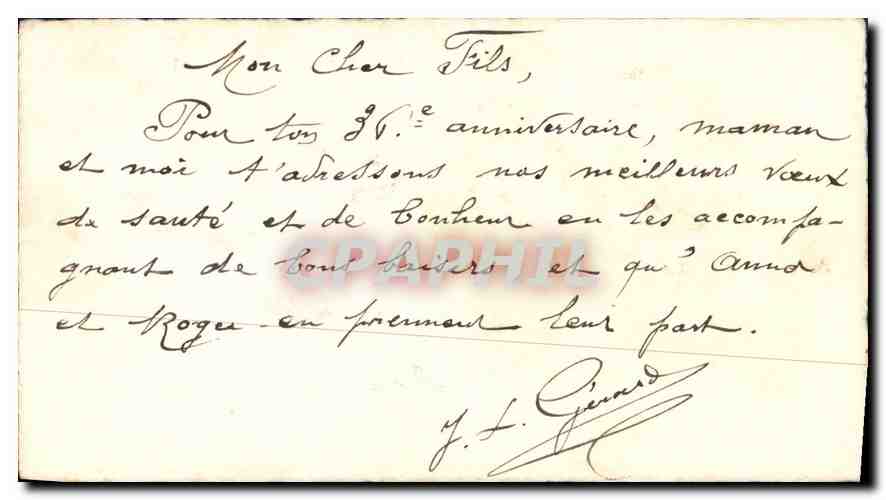 CPA Anniversaire Fleurs — Verso