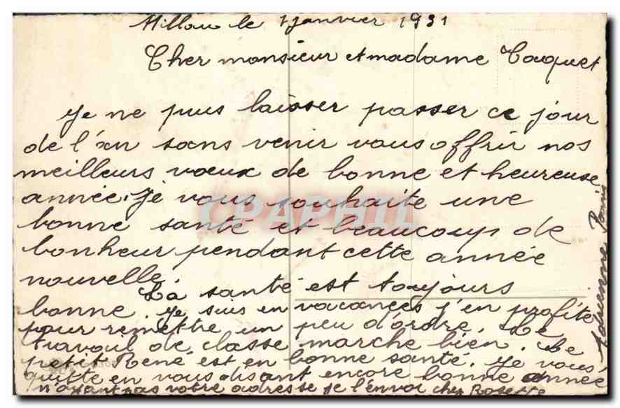 CPA Bonne Annee  — Rückseite