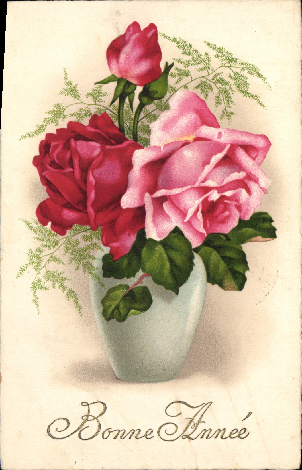 CPA Bonne Annee Fleurs