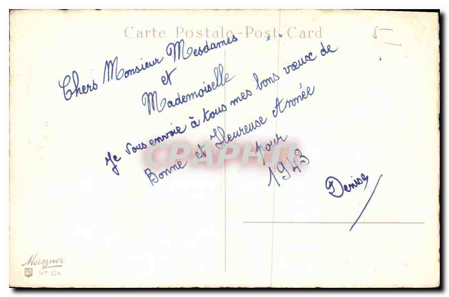 CPA Bonne Annee Fleurs Fer a cheval — Rückseite