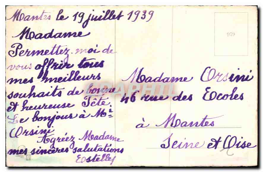 CPA Bonne Fete Fleurs — Rückseite