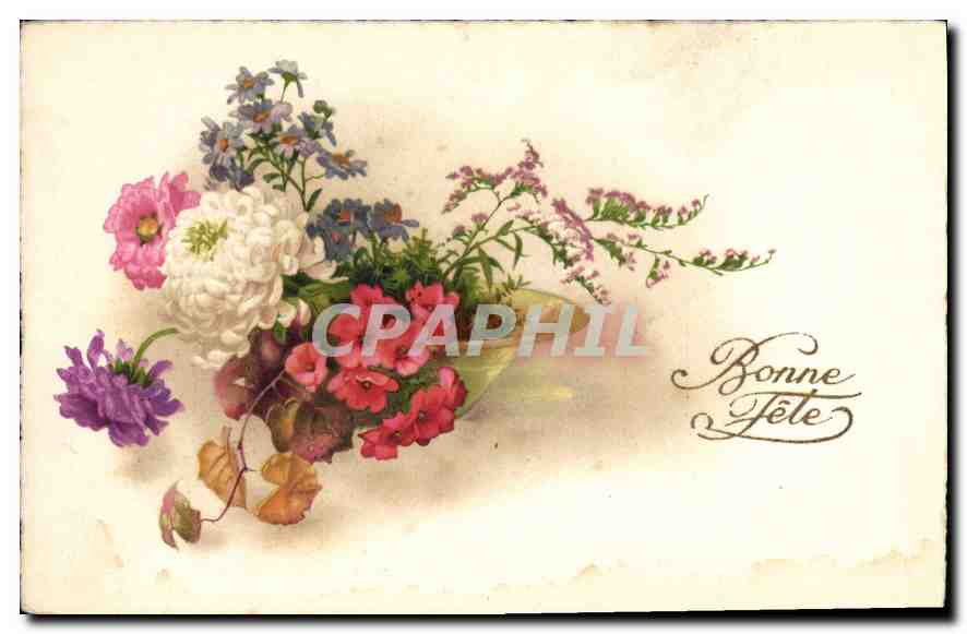 CPA Bonne Fete Fleurs