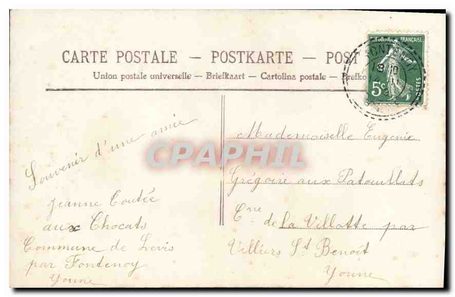 CPA Amilies Femme — Verso