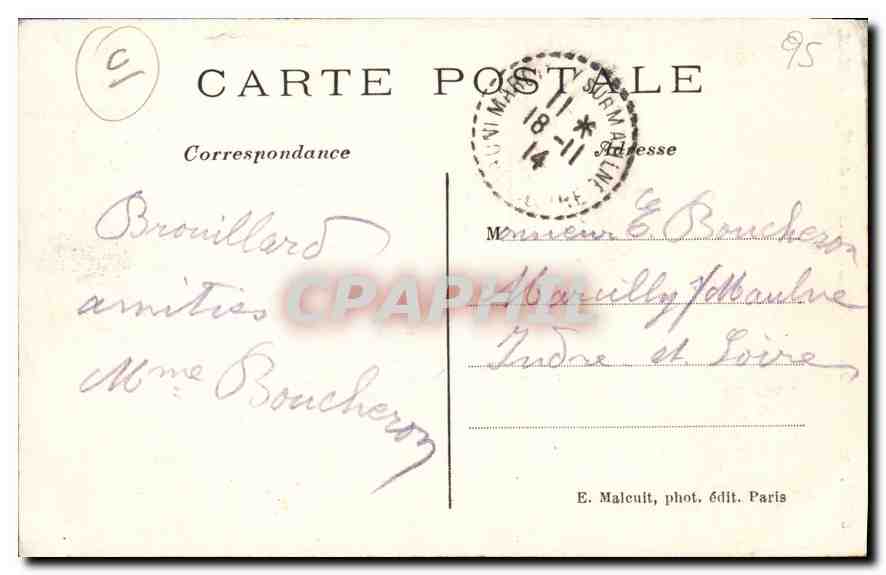 Montmorency - Le Clocher de l'Église - E. M. — Verso