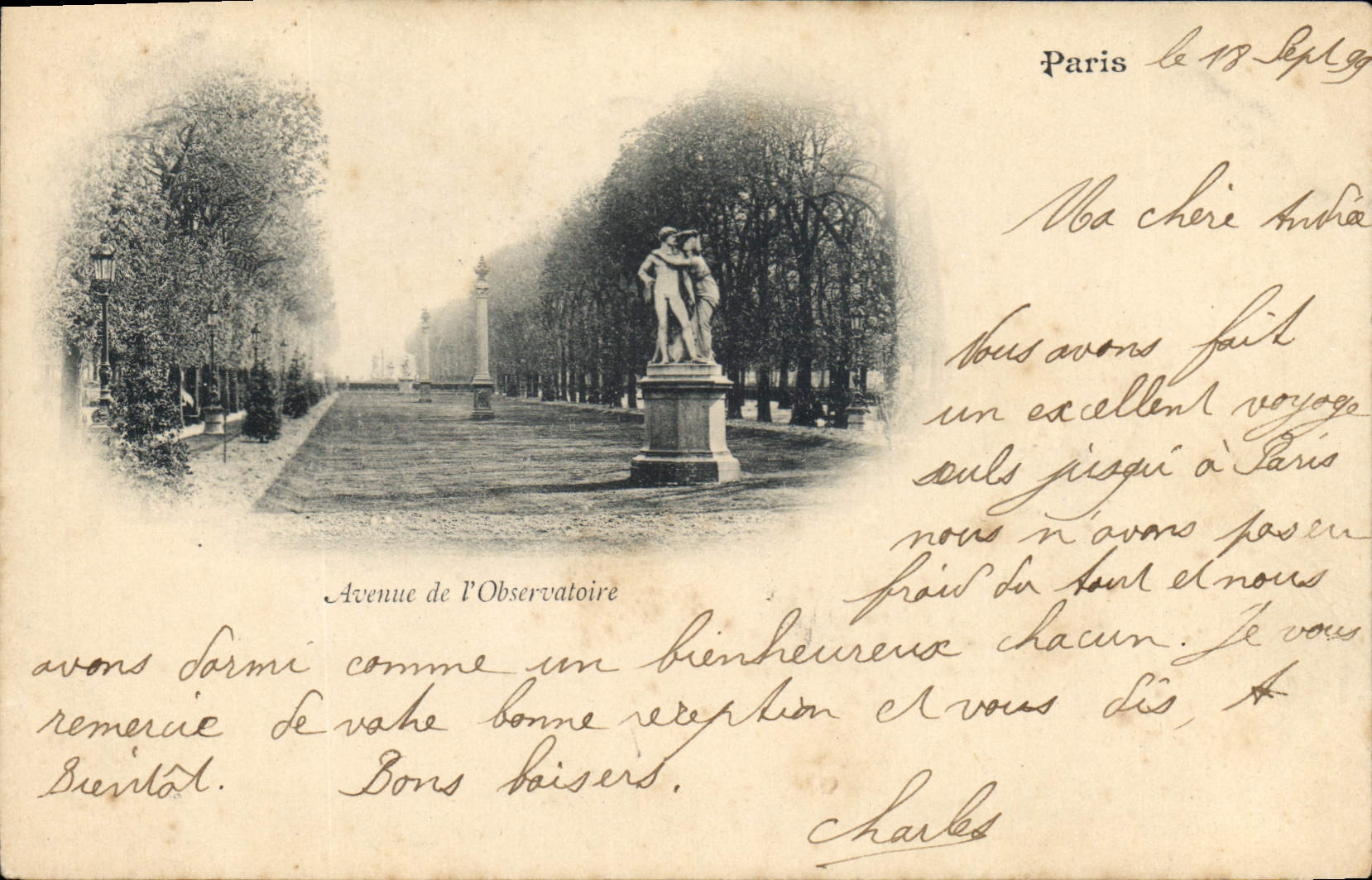 Avenue de l'Observatoire — Paris — éditeur inconnu, n° de série non visible