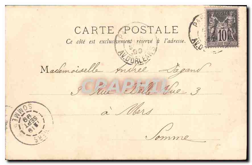 Avenue de l'Observatoire — Paris — éditeur inconnu, n° de série non visible — Verso