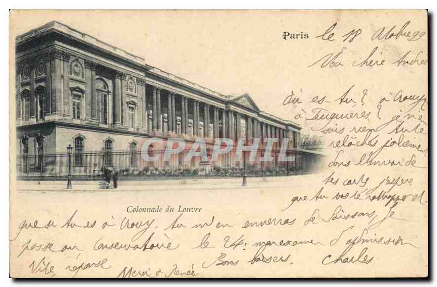 Kolonnade des Louvre — Paris — Verleger unbekannt, Seriennummer nicht sichtbar