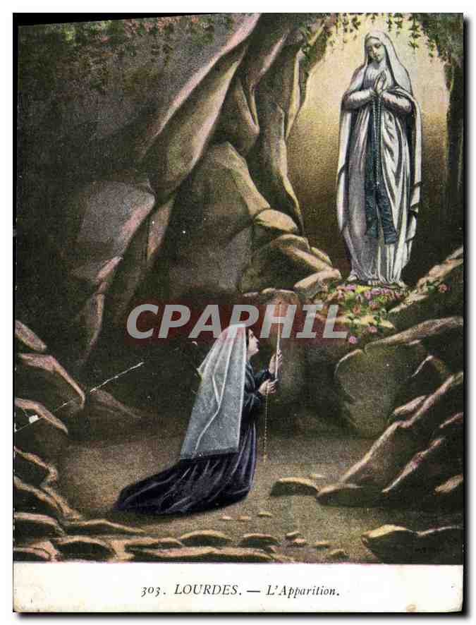 CPA Lourdes L'Apparition 