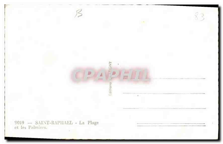 CPA Saint Raphael La Plage  — Rückseite