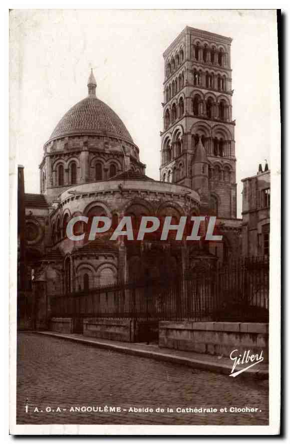 CPA A G A Angouleme Abside de la Cathedrale et Clocher 