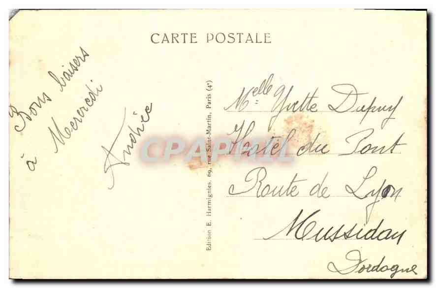 CPA Paris L'Arc de Triomphe et Place de l'Etoile  — Rückseite