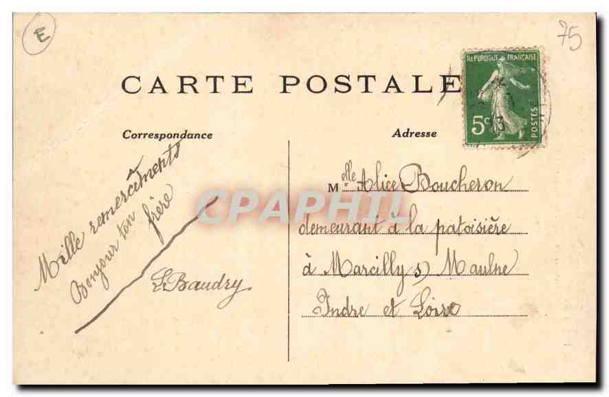 CPA Paris Notre Dame Doit fondation a Childebert  — Verso