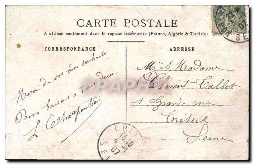 CPA Fantaisie Femme Ange — Verso