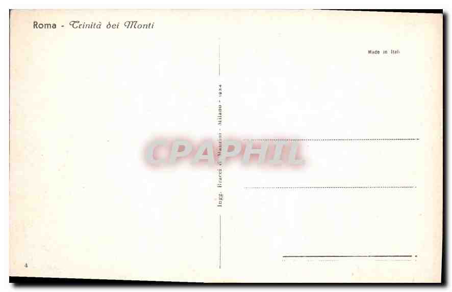 CPA Roma Crinita dei Monti  — Rückseite