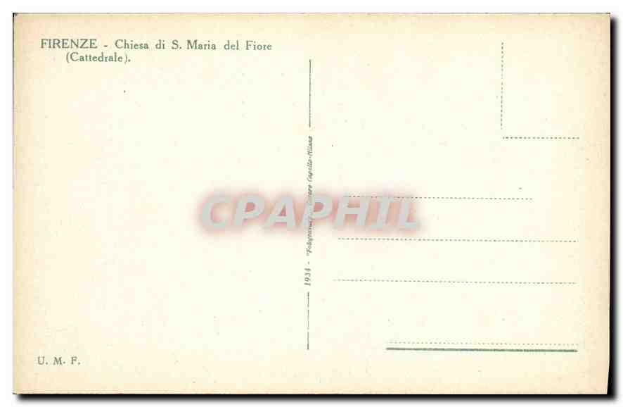 CPA Firenze Chiesa di S Maria del Fiore Cattedrale  — Rückseite