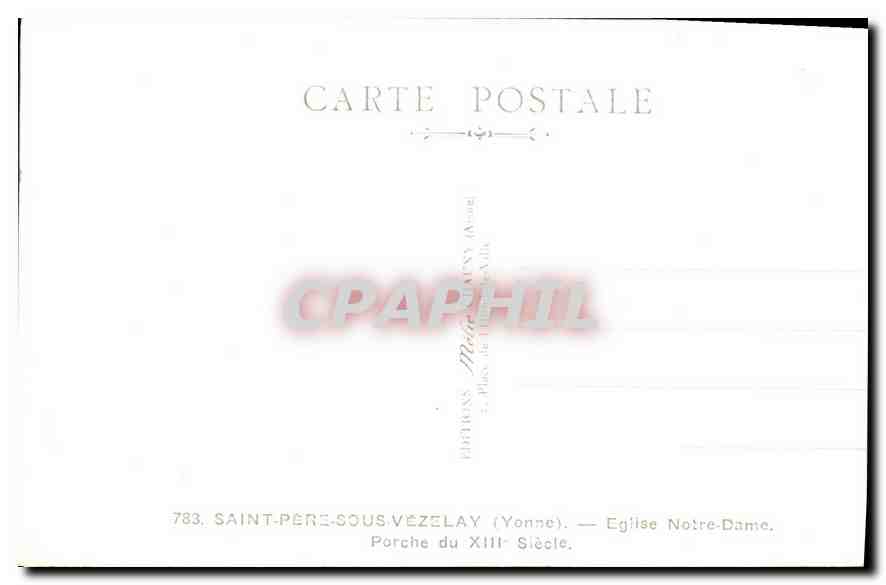 CPA Saint Pere Sous Vezelay Yonne Eglise Notre Dame  — Rückseite