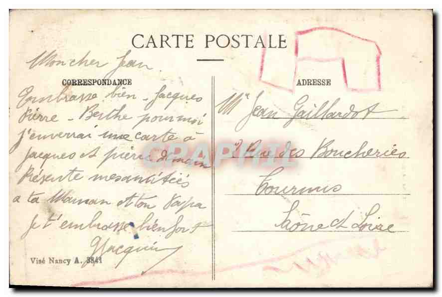 CPA Guerre Croix des Carmen au Cimetiere du Petand  — Rückseite