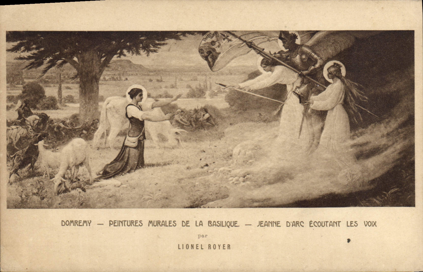 Domrémy — Wandmalereien der Basilika — Jeanne d'Arc hört Stimmen — von Lionel Royer