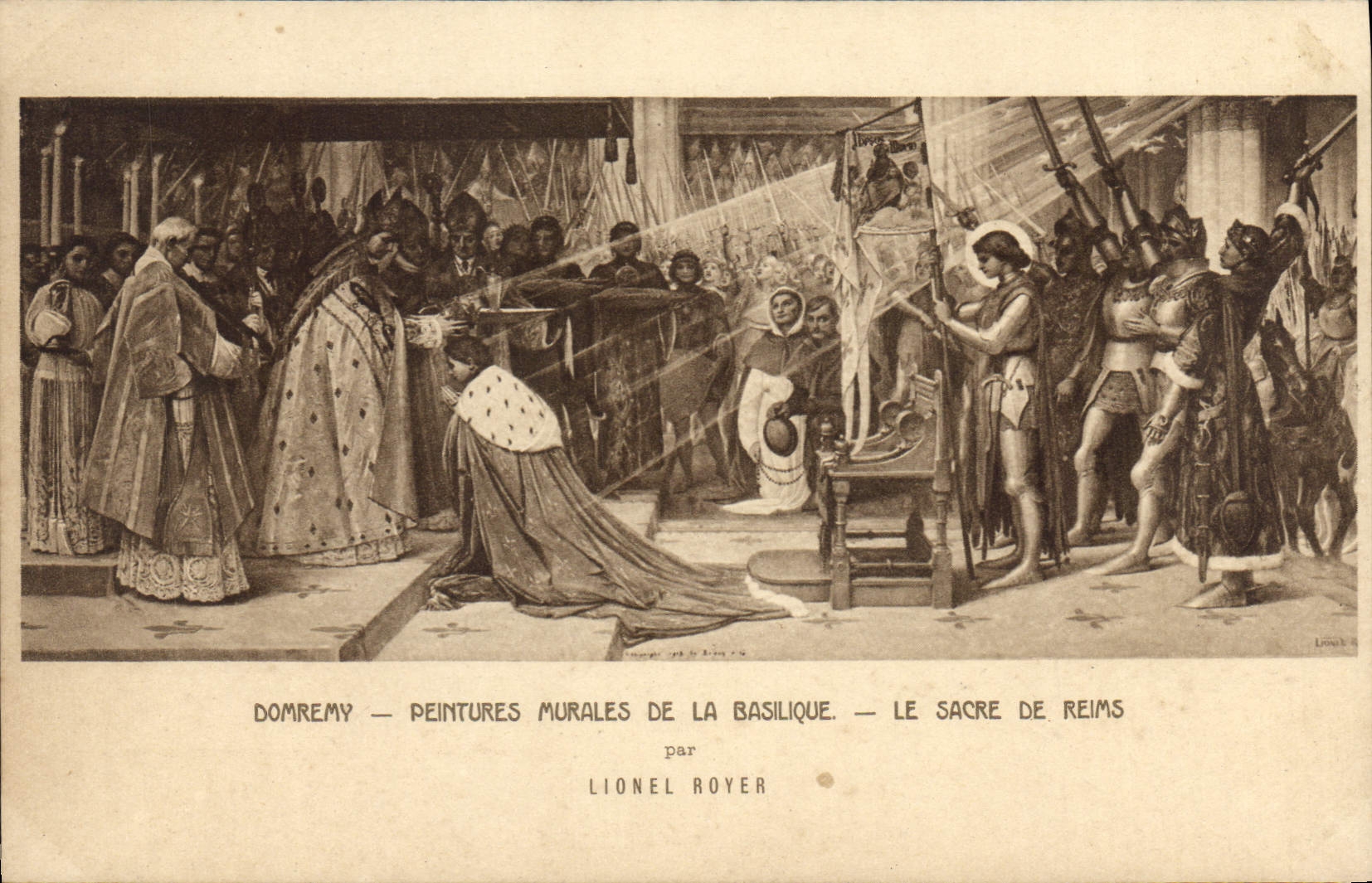 CPA Domremy Peintures Murales de la Basilique Le Sacre de Reims Par Lionel Royer 