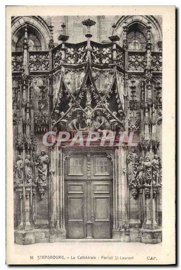 CPA Strasbourg La Cathedrale Portail St Laurent 