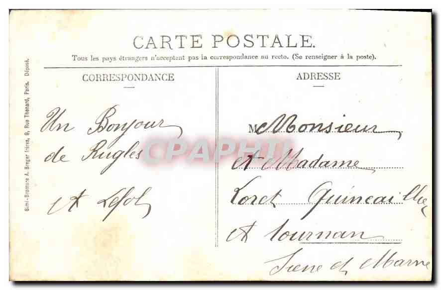 CPA Rugles Eglise St Germain  — Verso