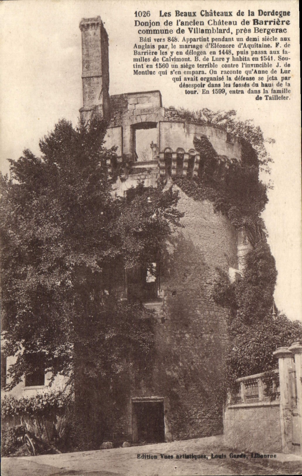 CPA Les Beaux Chateaux de la Dordogne Donjon de l'ancien Chateau de Barriere commune de Villamblard 