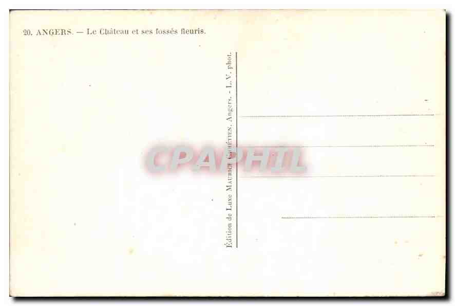 CPA Angers Le Chateau et ses fosses fleurs  — Rückseite