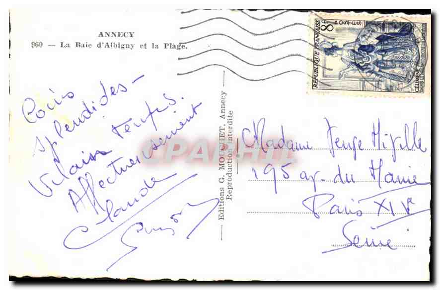 Annecy — La Baie d'Albigny et la Plage — Éditions G. MONTET, Annecy — Rückseite