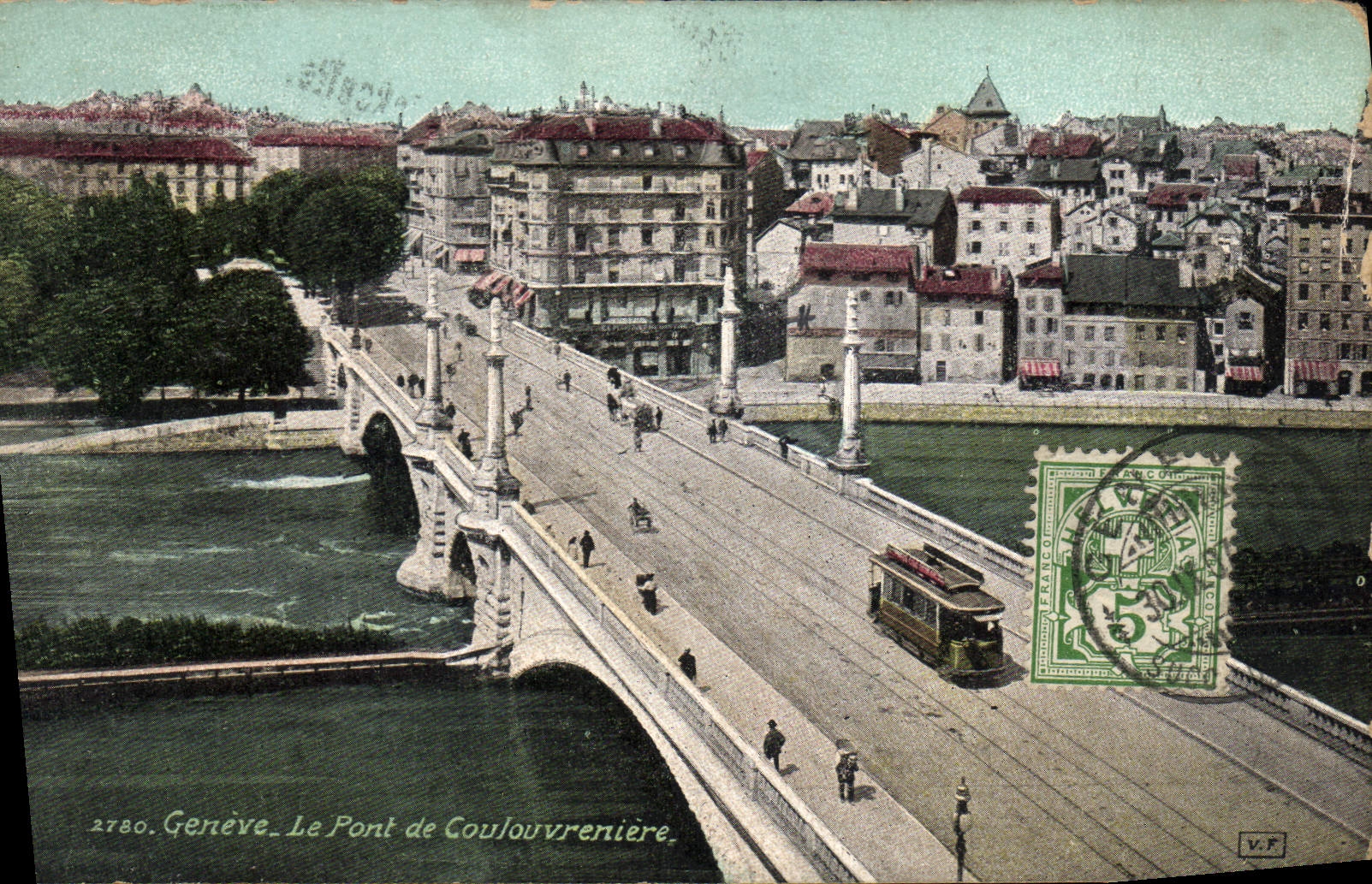 CPA Geneve Le Pont de Coulouvreniere  Tramway