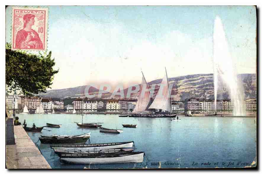 CPA Geneve La Rade et le Jet 