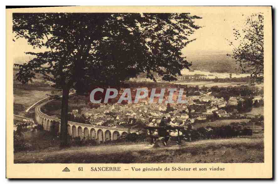 CPA Sancerre Vue generale de St Satur et son viaduc 