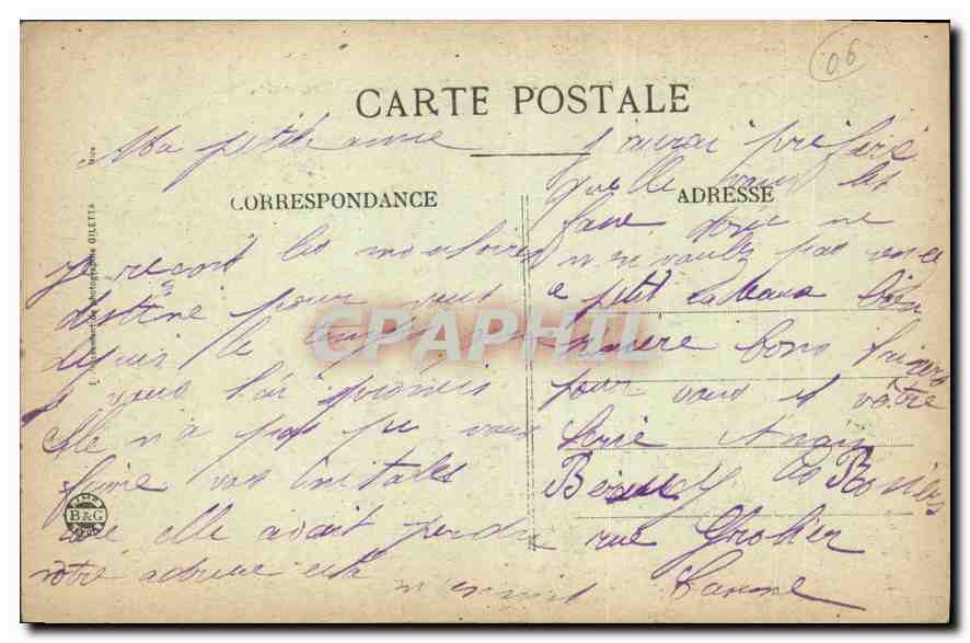 CANNES — Boulevard und Bäder der Croisette — Ausgabe GILLET — Rückseite