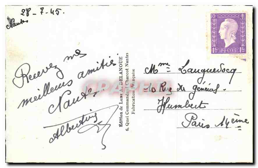 NANTES - Vue Générale — Édition de Luxe A. DELANOUË — Rückseite