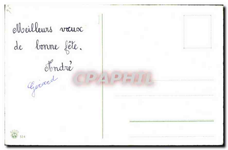 CPA Bonne Fete Fleurs — Verso