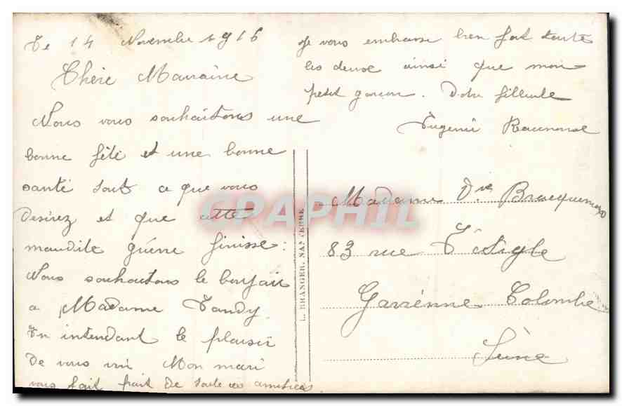CPA Bonne Fete Fleurs — Verso