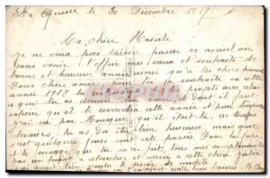 CPA Bonne Annee  — Rückseite