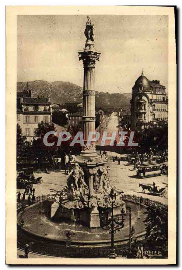 CPA Marseille Place Castellane et Fontaine Cantini 