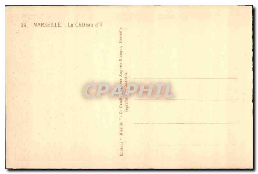 CPA Marseille Le Chateau d'If Bateau — Verso