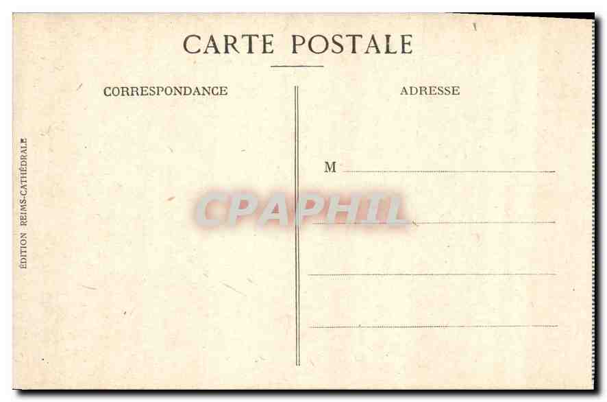 CPA Reims Le revers du grand portail de la Cathedrale porche sud apres l'incendie  — Verso