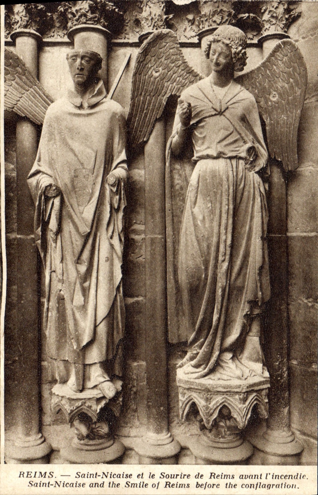 Reims — Saint-Nicaise et le Sourire de Reims avant l'incendie — Édition Reims-Cathédrale