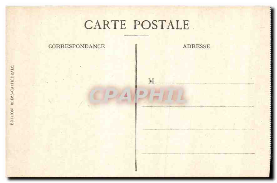 CPA Reims L'Eglise Saint Remi apres la guerre  — Verso