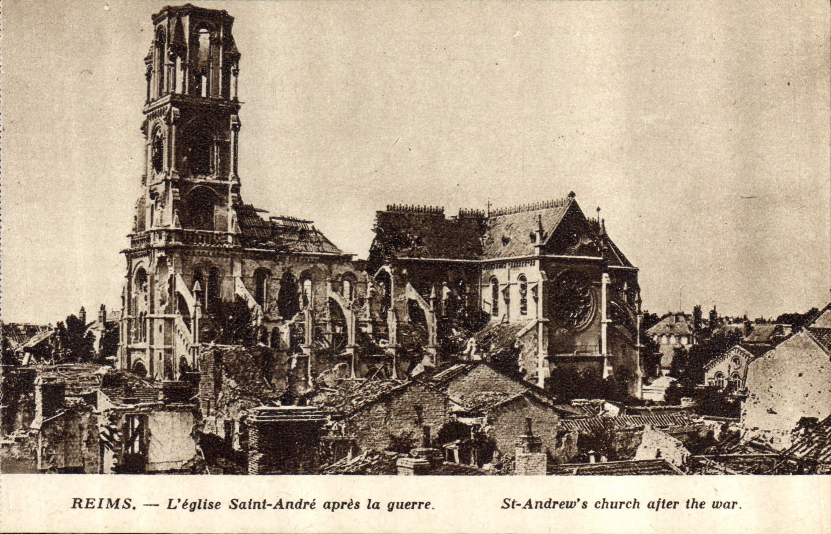 Reims — Église Saint-André après la guerre — Édition Reims-Cathédrale