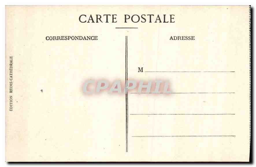 CPA Reims La Cathedrale et le Theatre apres la guerre  — Rückseite
