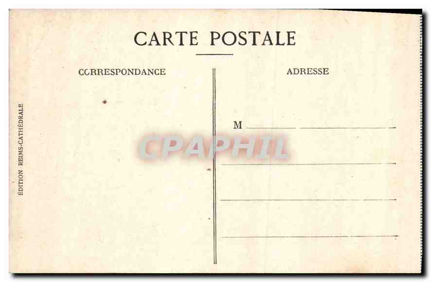 Reims — Rue des Trois-Raisinets après la guerre — Édition Reims-Cathédrale — Verso