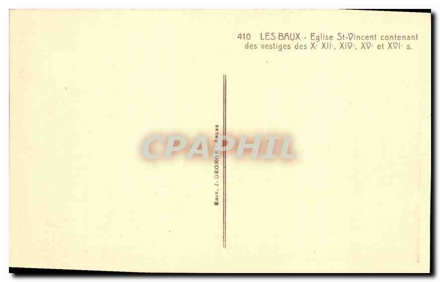 Les Baux - Église Saint-Vincent — vestiges des XIIe, XIVe et XVIe siècles — J. George, n°410 — Reverso