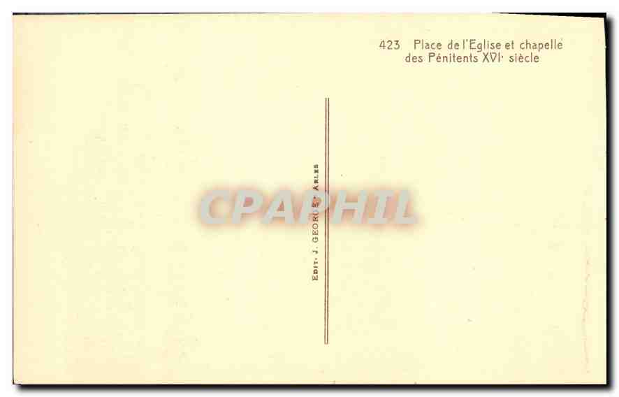 Platz der Kirche und Kapelle der Bußfertigen — 17. Jahrhundert — Verlag J. GEORI ET ARLES — Rückseite