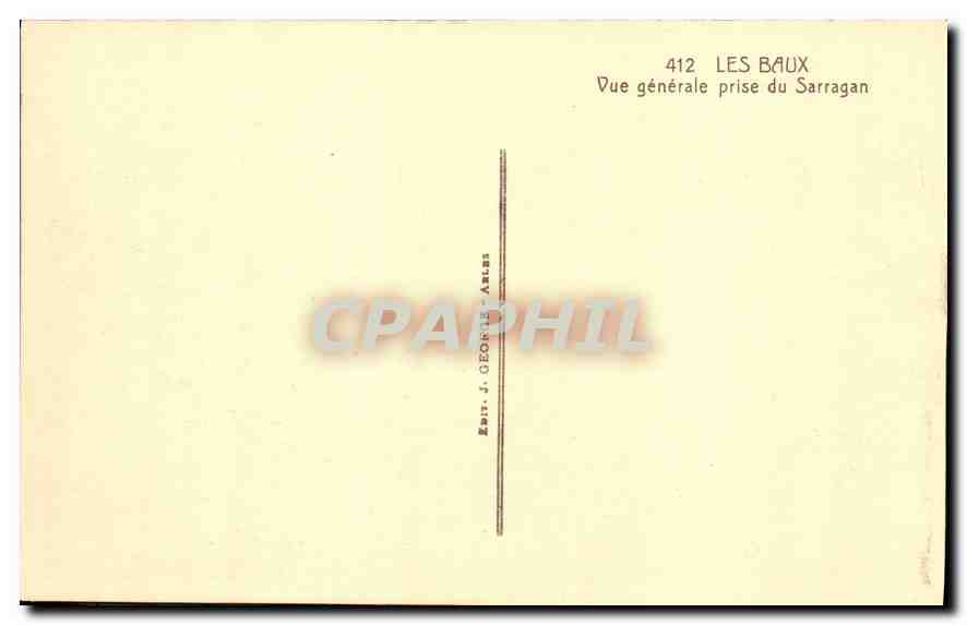 CPA Les Baux vue generale prise du Sarragan  — Verso