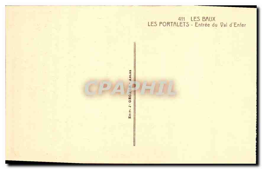 CPA Les Baux les Portalets entree du val d'Enfer  — Verso