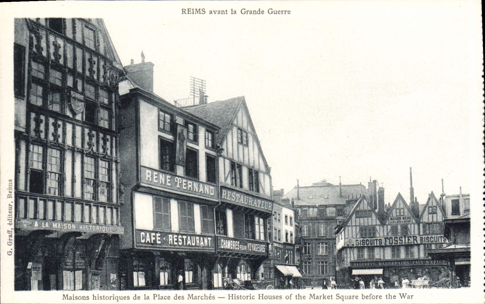 Reims avant la Grande Guerre — Maisons historiques de la Place des Marchés — G. Graff, éditeur, Reims
